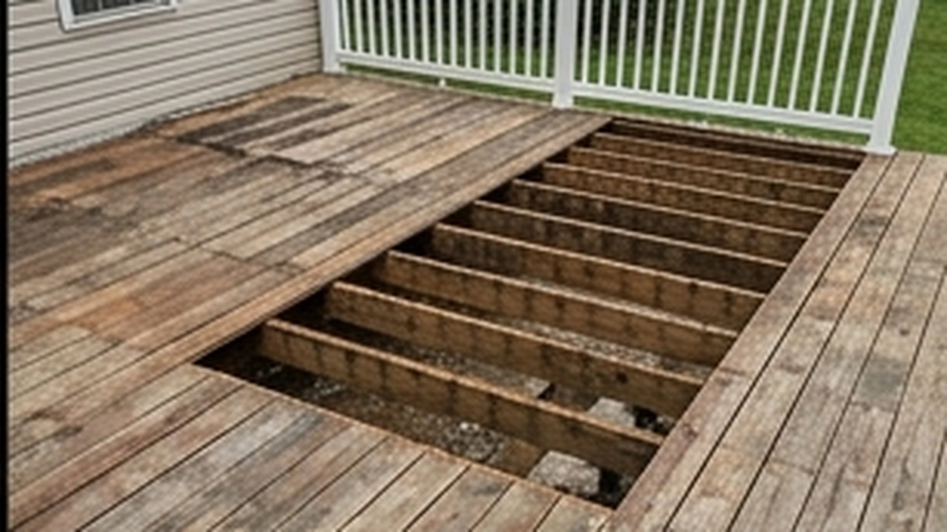 Deck repair resurfacing boards and structural fixes